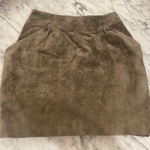 NWT H&M Genuine Suede Skirt - Olive Green
